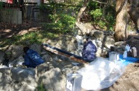 庭池 防水工事,庭池 FRP防水,池 水漏れ