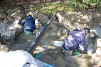 庭池 防水工事,庭池 FRP防水,池 水漏れ