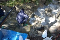 庭池 防水工事,庭池 FRP防水,池 水漏れ