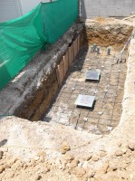 錦鯉 洋風池,洋風池 施工,錦鯉池 低水配管