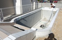 錦鯉 洋風池,洋風池 施工,錦鯉池 左官