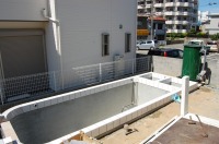 錦鯉 洋風池,洋風池 施工,錦鯉池 左官