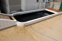 錦鯉 洋風池,洋風池 施工,錦鯉池 施工