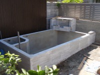 錦鯉 洋風池,洋風池 施工,ウォーターガーデン 左官