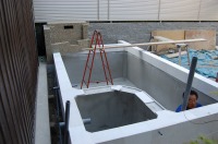 錦鯉 洋風池,洋風池 施工,ウォーターガーデン タイル貼り