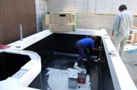 錦鯉 洋風池,洋風池 施工,ウォーターガーデン 池用塗料