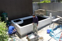 錦鯉 洋風池,洋風池 施工,ウォーターガーデン 池用塗料