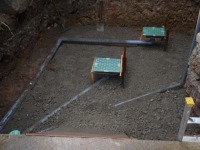 錦鯉 和風池,モダン和風池 施工,錦鯉池 集水ピット