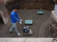 錦鯉 和風池,モダン和風池 施工,錦鯉池 集水ピット