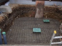 錦鯉 和風池,モダン和風池 施工,錦鯉池 低水配管