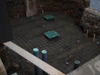 錦鯉 和風池,モダン和風池 施工,錦鯉池 低水配管