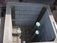 錦鯉 洋風池,錦鯉 和風池,コンクリート池 ブロック積み