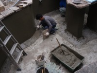 錦鯉 和風池,モダン和風池 施工,錦鯉池 左官