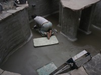 錦鯉 和風池,モダン和風池 施工,錦鯉池 左官