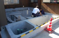 錦鯉 和風池,モダン和風池 施工,錦鯉池 左官