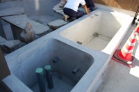 錦鯉 和風池,モダン和風池 施工,錦鯉池 左官