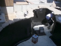 錦鯉 和風池,モダン和風池 施工,錦鯉池 池用塗料