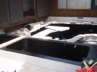 錦鯉 和風池,モダン和風池 施工,錦鯉池 池用塗料