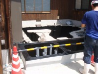 錦鯉 和風池,モダン和風池 施工,錦鯉池 池用塗料