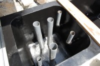 錦鯉 和風池,モダン和風池 施工,錦鯉池 池用塗料