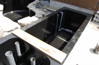 錦鯉 和風池,モダン和風池 施工,錦鯉池 池用塗料