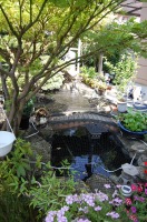 庭池 防水工事,庭池 FRP防水,池 水漏れ修理