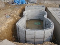 錦鯉 洋風池,錦鯉 和風池,コンクリート池 ブロック積み