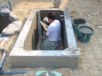 錦鯉 洋風池,錦鯉 和風池,コンクリート池 左官