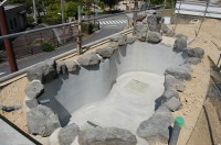 錦鯉 洋風池,錦鯉 和風池,コンクリート池 左官