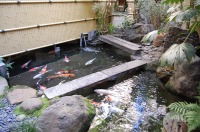 庭池 防水工事,庭池 FRP防水,池 水漏れ修理