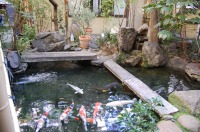 庭池 防水工事,庭池 FRP防水,池 水漏れ修理