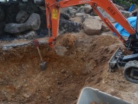 錦鯉 和風池,庭池 施工