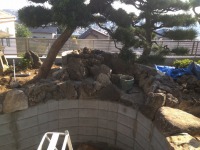 錦鯉 和風池,庭池 施工,和風鑑賞池 石組み