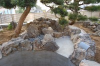 錦鯉 和風池,庭池 施工,和風鑑賞池 左官