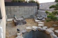 錦鯉 和風池,庭池 施工,和風鑑賞池 石組み