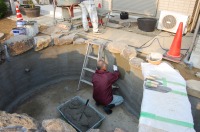 錦鯉 和風池,庭池 施工,和風鑑賞池 左官