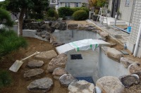 錦鯉 和風池,庭池 施工,和風鑑賞池 左官