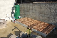 錦鯉 和風池,庭池 施工,和風鑑賞池 スーパーマリン濾過機