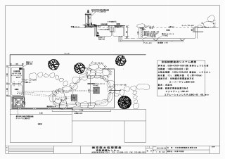 和風鑑賞池 CAD,庭池 図面,錦鯉池 設計図