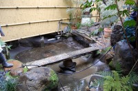 庭池 防水工事,庭池 FRP防水,池 水漏れ修理