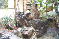 庭池 防水工事,庭池 FRP防水,池 高圧水洗い