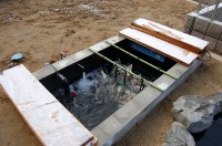 錦鯉 和風池,モダン和風池 施工,錦鯉池 カキガラ