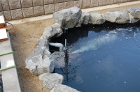 錦鯉 和風池,モダン和風池 施工,錦鯉池 アクアジェット