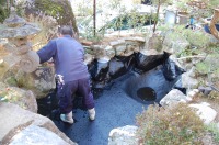 庭池 防水工事,庭池 FRP防水,池 水漏れ修理