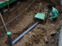 コンクリート池 錦鯉,池作り 業者,錦鯉池 低水配管