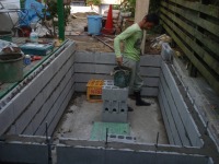 コンクリート池 錦鯉,池作り 業者,錦鯉池 ブロック積み