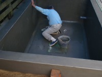 コンクリート池 錦鯉,池作り 業者,錦鯉池 モルタル塗り