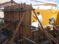 コンクリート水槽 アロワナ,型枠 コンクリート水槽