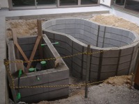 錦鯉 造園,庭池 錦鯉,造園 池,錦鯉池 ブロック積み