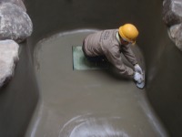 錦鯉 造園,庭池 錦鯉,造園 池,錦鯉池 モルタル塗り